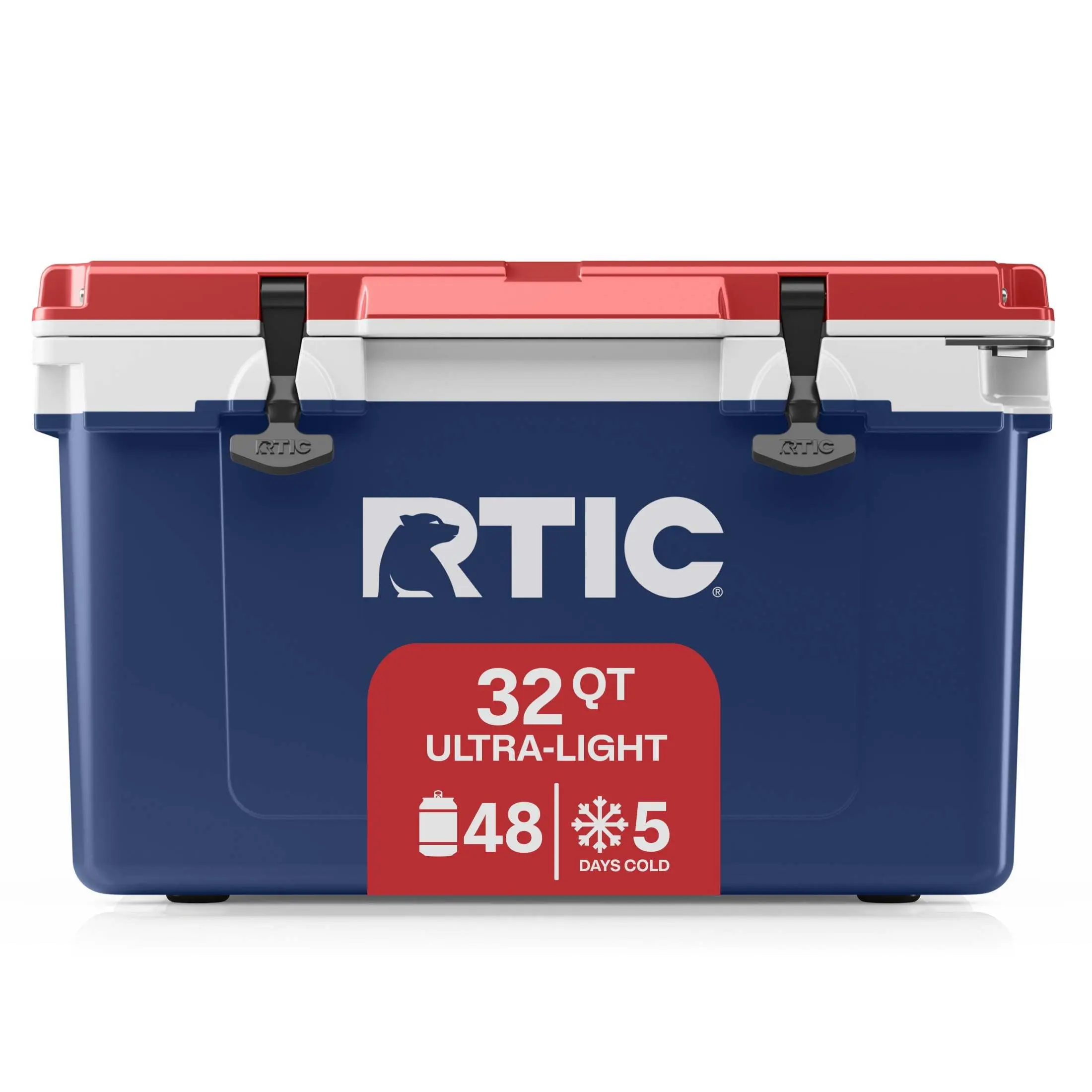 RTIC Ultra-Light Hard-Sided Ice Chest Cooler - 32 Qt, Fits 48 Cans, for Sports & Outdoor, Camping & Hiking Camp Kitchen Use