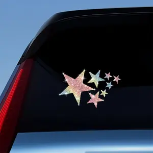 Shiny Star Car Sticker Set, Self-Adhesive Window Decals for Home Laptop Motorcycle Decoration, Easy Installation, Sparkling Night Sky Design
