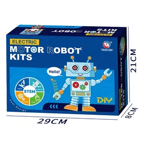 4-in-1 STEM Electric Motor Robot Kit for Kids, DIY Building Science Toys, Educational Robotics Kit with 4 Mini Robots, Engineering Learning Toy, Hands-On STEM Projects for Boys & Girls, Creative Building Set Ages 6-12