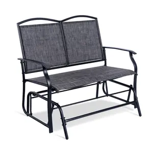 Backyard Expressions 2-Person Patio Glider GreySling Fabric