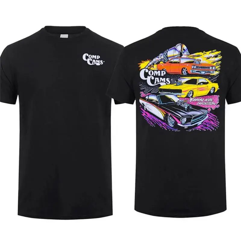 Women's COMP Cams 90's Pro Street Graphic T-Shirt - 100% Breathable Cotton, Loose Unisex Short-Sleeve Crewneck Streetwear Top, Denim-Pairable Gift for Truck Lovers, Day Wear