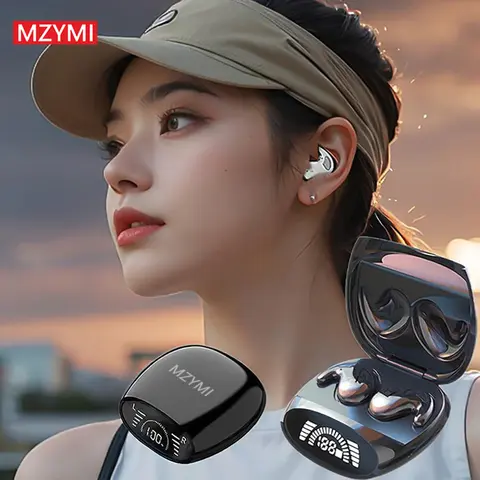 MZYMI MD528 Rechargeable In-Ear Wireless Headphones - 20g (10-20g Range) Light Weight Mini Invisible Earbuds, Active Noise Canceling, LED Power Display, Noise-Canceling Mic, Charging Cable, 20kHz Bluetooth Sports Headphones #TikTokShopBlackFriday