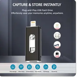 512gb 1tb iPhone Flash Drive Photo Stick, Memory Card for Phone Storage, Compatible with iPhone iPad Android PC, Backup Photos and Videos