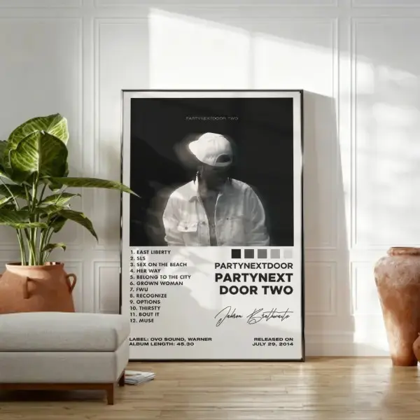PARTYNEXTDOOR PARTYNEXTDOOR TWO Album Artwork Music Poster Hip Hop Canvas Wall Art High-Definition Unframed Print Aesthetic Room Decor Gift for Music Lovers Rap Fans Home Studio Wall Decor