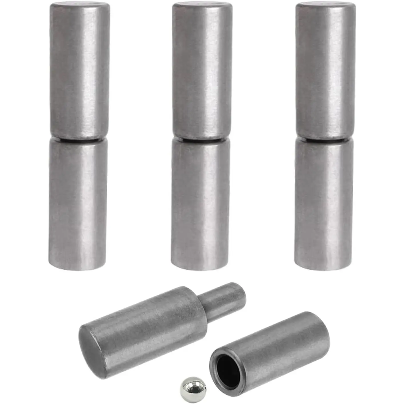 4 Pcs Heavy Duty Steel Weldable Barrel Hinges - 4⅛x1in, ½in Dia Pin, 1200 lbs Load Capacity, Ball Bearing Detachable Weld-On Bullet Hinges for Metal Swing Doors, Trailer Ramp Gates (Smooth Operation)