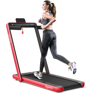 COSTWAY 7.5MPH Folding Treadmill, Dual Display Foldable Walking Pad for Home with Remote/Smart App Control, Portable Compact Treadmill for Office Under Desk, Folding Running Machine for Small Spaces, Christmas Festival Gift Black Friday Cyber Monday