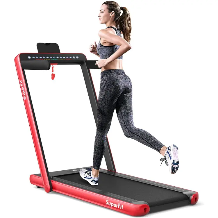 COSTWAY 7.5MPH Folding Treadmill, Dual Display Foldable Walking Pad for Home with Remote/Smart App Control, Portable Compact Treadmill for Office Under Desk, Folding Running Machine for Small Spaces, Christmas Festival Gift Black Friday Cyber Monday