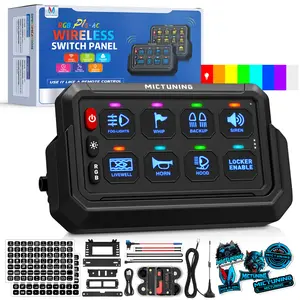 MICTUNING P1s-AC Wireless Cordless RGB Switch Panel 8/12 Gang, Up to 165FT/265FT Range, Aluminum Multifunction Removable Panel