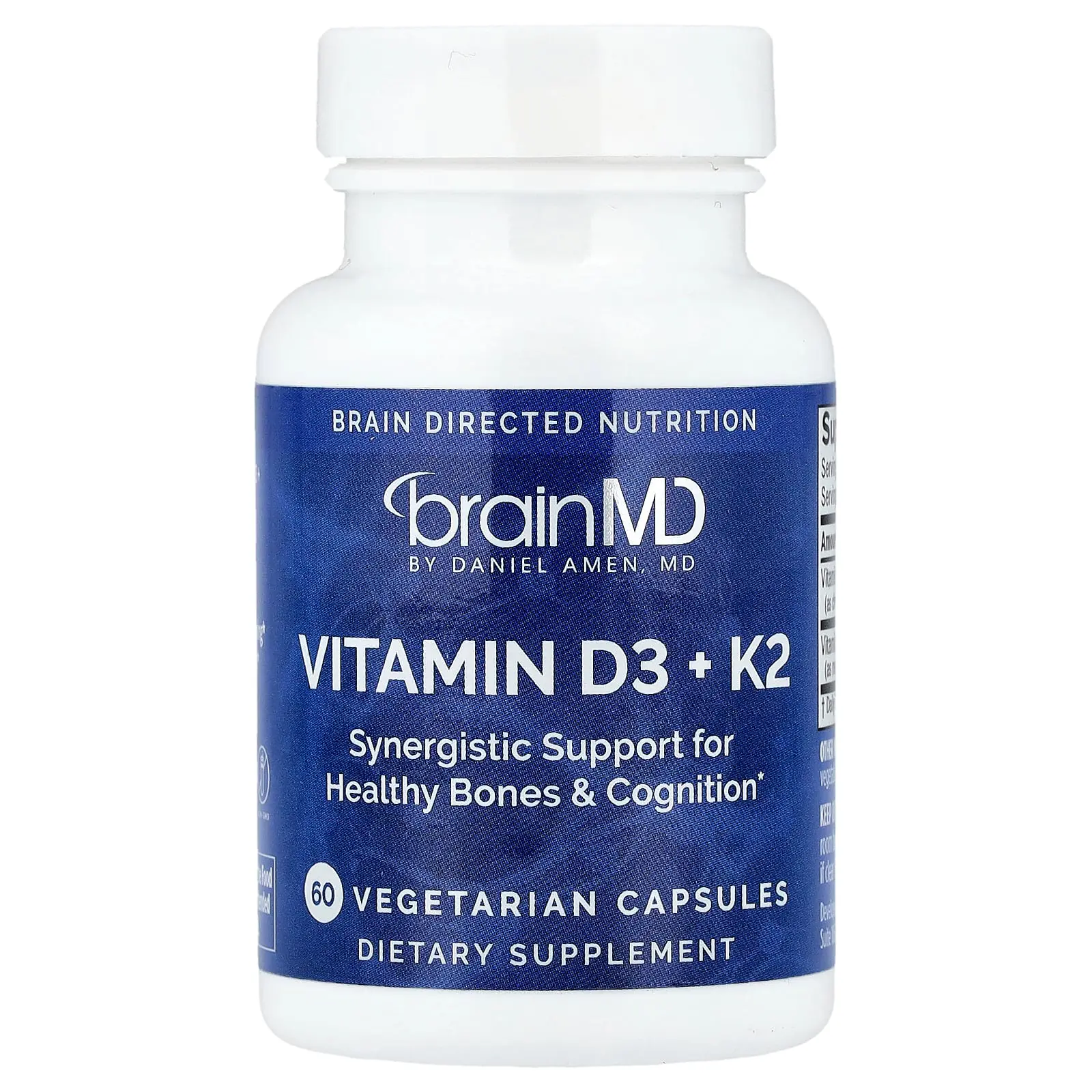 BrainMD Vitamin D3 + K2, 60 Vegetarian Capsules