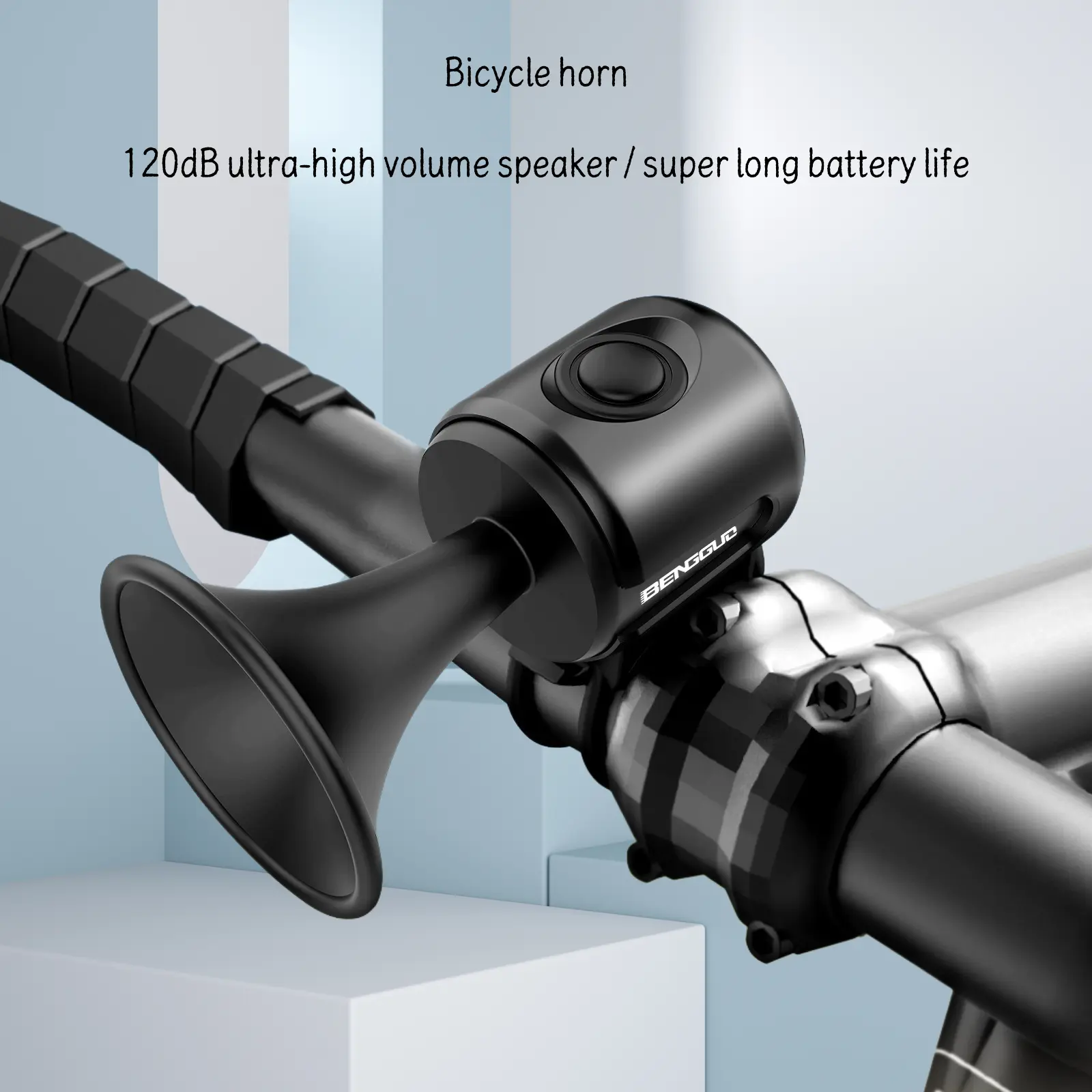 Bicycie Horn, 120dB Bike Bells IPX4 Waterproof Bike Bell with 300mAh Battery Operated Electric Horn for Mountain/Road Bike/Scooters Adult and Kids