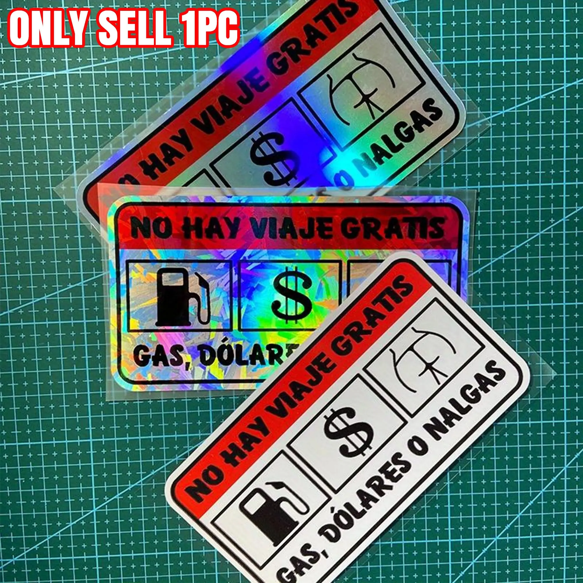 1PC NO HAY VIAJE GRATIS Car Stickers, Sticker For Cars, Automotive Accessories, Spanish Style, Waterproof and Scratch-resistant Vinyl Decals, Multipurpose Car Decal, Suitable for Auto Windows, Body, Trunk, Self-adhesive for Smooth Surfaces