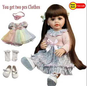 MADOLL Halloween Decoration 21.65inch Realistic Doll with Long Hair, Dress-Up Toy for Youngsters, Includes Two Clothing Pieces