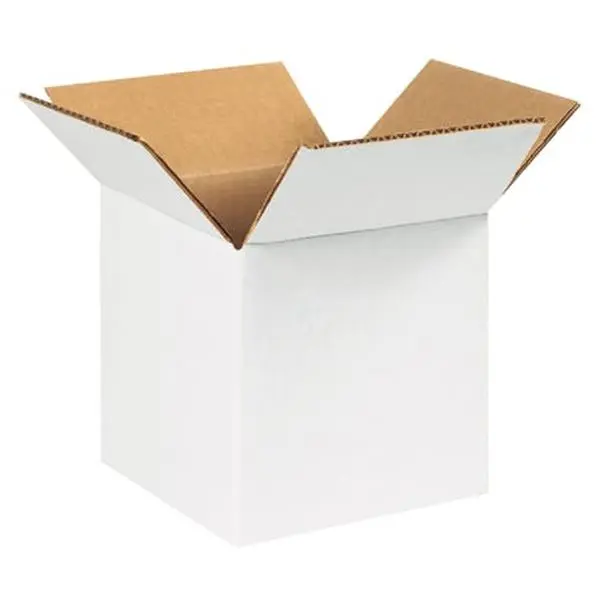 Box Partners 555W 5 in. x 5 in. x 5 in. White Corrugated Boxes- 25
