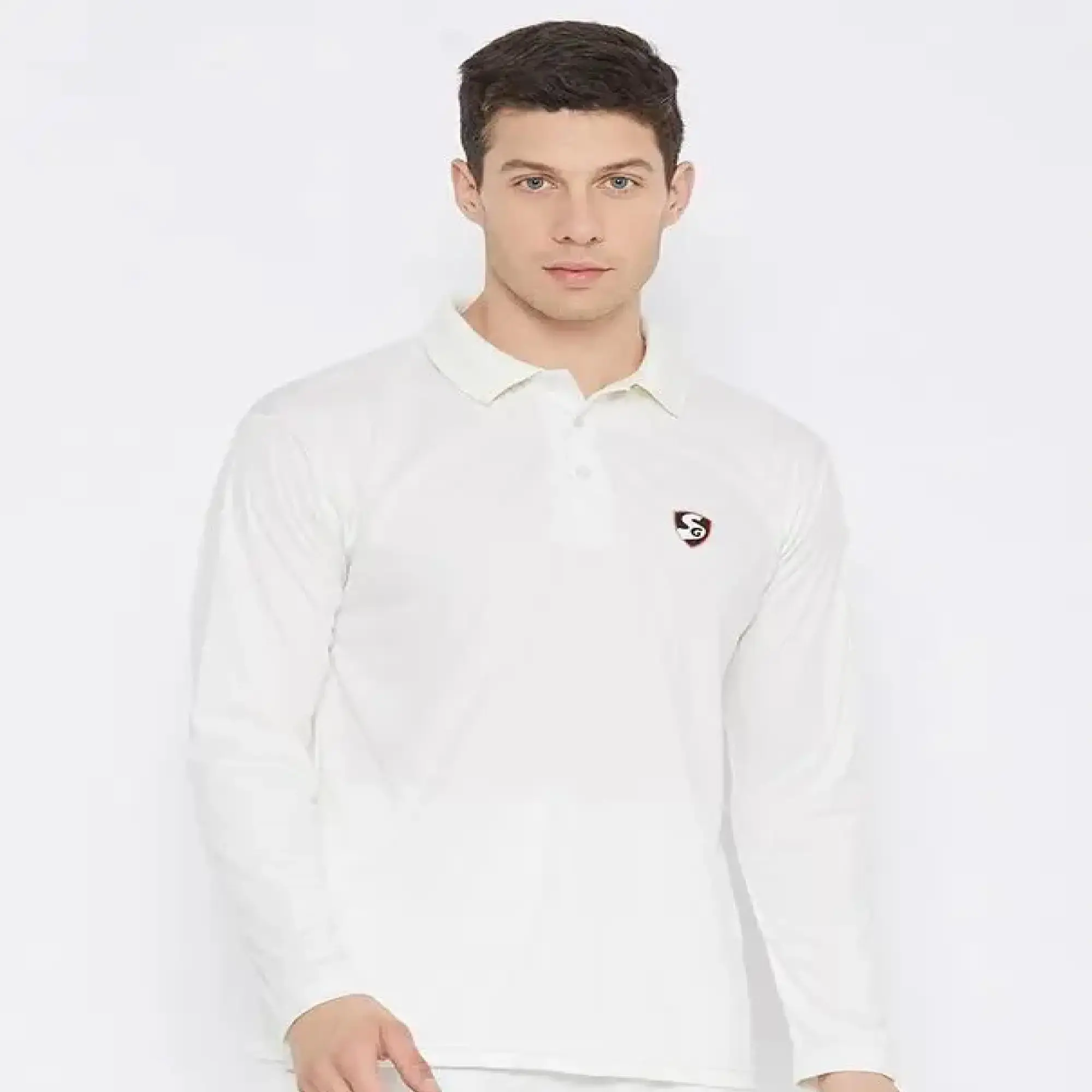 SG Club Cricket Shirt White Jersey Full Sleeve