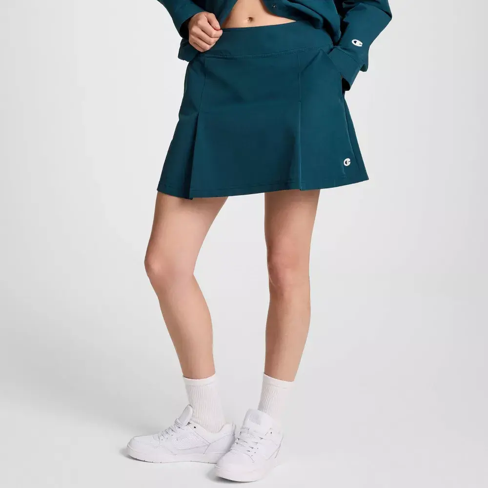 Champion Women's Match Pleated Athletic Skort - Teal Blue