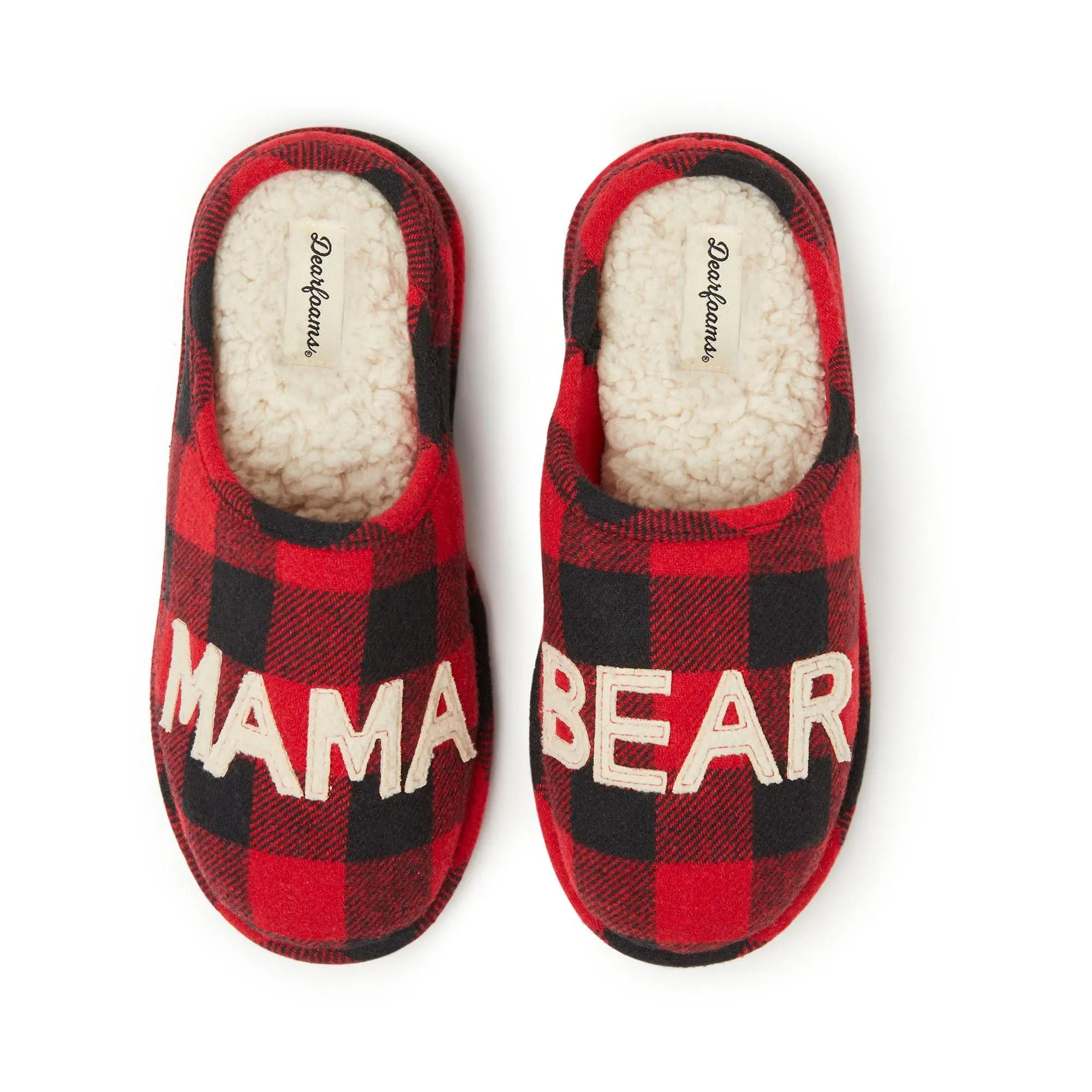 Dearfoams Mama Bear Matching Christmas Slippers