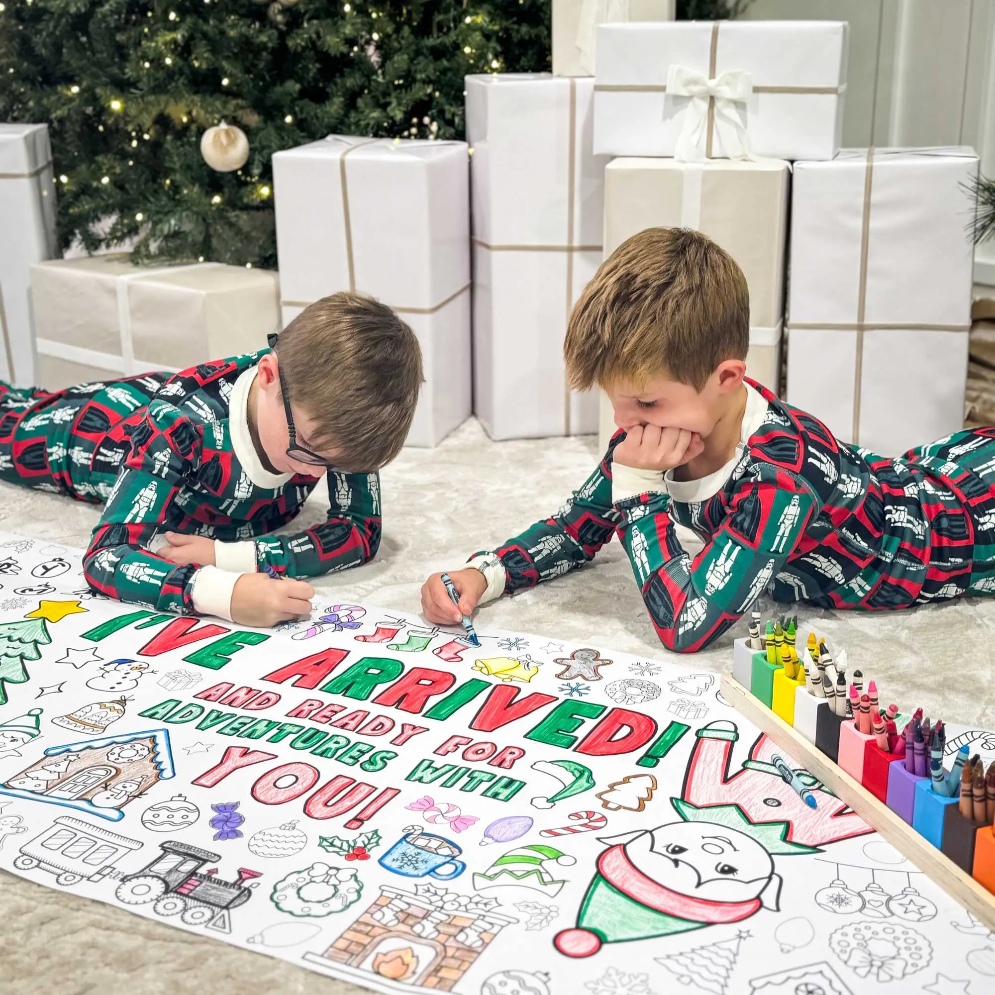 Magical Elf Arrival Day Giant Coloring Banner - 6' of Kids Creative Fun for an Amazing and Grand Elf Welcome Back