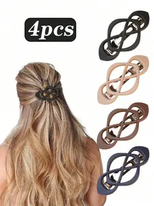 Hair Barrettes For Women 4packs Hair Clips French Hair Barrette Clip For Girls Vintage Hair Clips For Thick Thin Long Short Hair Stylish Hair Accessories For Women Girls, Flat Claw Clips, Claw Clips, Hair Claws, Hair Slide, School Stuff