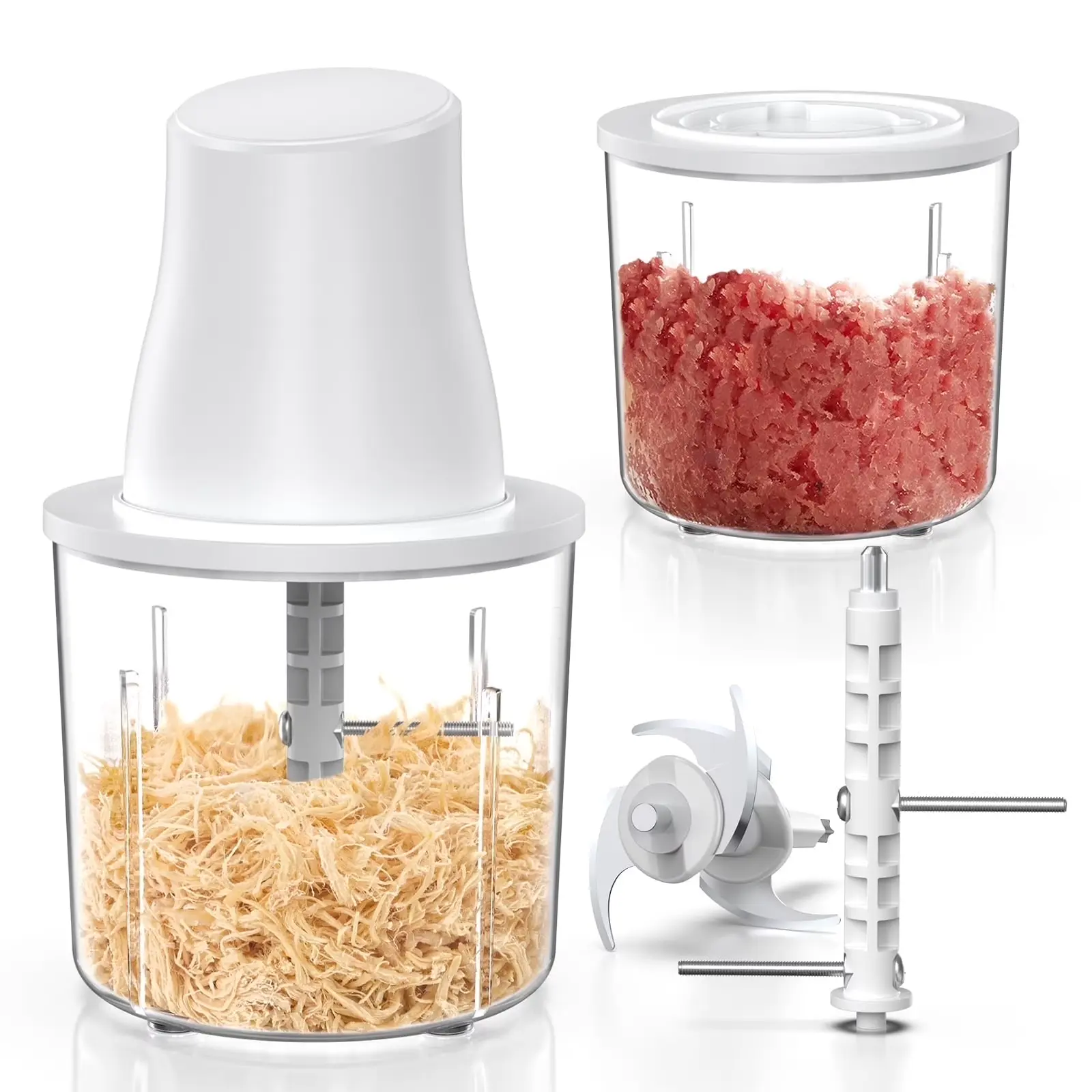 Electric Chicken Breast Shredder Twist Machine Automatic Meat Shredder Tool for Home Restaurant Use ，White BlueFire