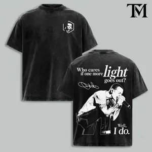 One More Light Chester Bennington Tribute Tee – Vintage Acid Heavy Cotton Oversize Unisex Rock Band T-Shirt, Sweatshirt & Hoodie, Retro Y2K Nu Metal Streetwear Top, Linkin'n Parks Music Merch for Fans 2000s Tour