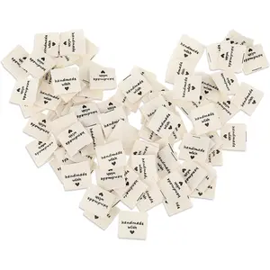 100 count Sewing Labels for  Items,  with Love Labels Embossed Tags Sew  Clothing, Fabric Labels for DIY Crafts Knitting Crocheting Sewing ()