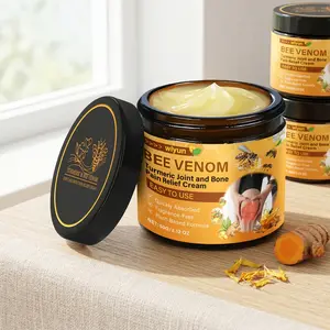 Bee Venom & Turmeric Joint & Bone Pain Reliever Cream, Knee Pain Relief Products, Joint Recovery Balm - Fast Relief for Knee, Back - Quickly Absorbed, Fragrance-Free, Plant-Based - 2.12oz