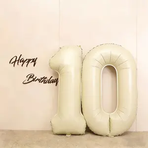 2 Large Size 32 Inch Cream Party Balloons Set, Perfect for Happy Birthday, Surprise Parties, Birthday Decorations, Anniversary Backdrop Props, Home Balloons