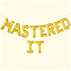16 Inch Gold Graduation Balloons 2025 |   She Mastered It Grad Decorations Class of 2025 |   Foil Masters Graduation Decorations |   Large Gold Foil Balloons