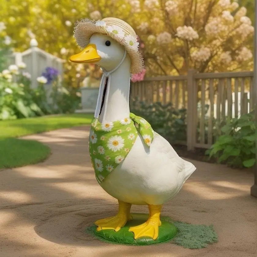 Porch Goose Costume Spring Summer Farmhouse Style Porch Decoration, Pet Decorative Accessory, Perfect for Outdoor Home Décor Garden, Garden Accessories