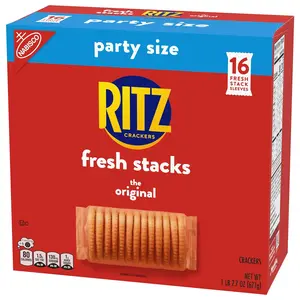 RITZ Fresh Stacks Original Crackers, Party Size, 23.7 oz (16 Stacks), Made with Unbleached Enriched Flour for a Healthy Snack