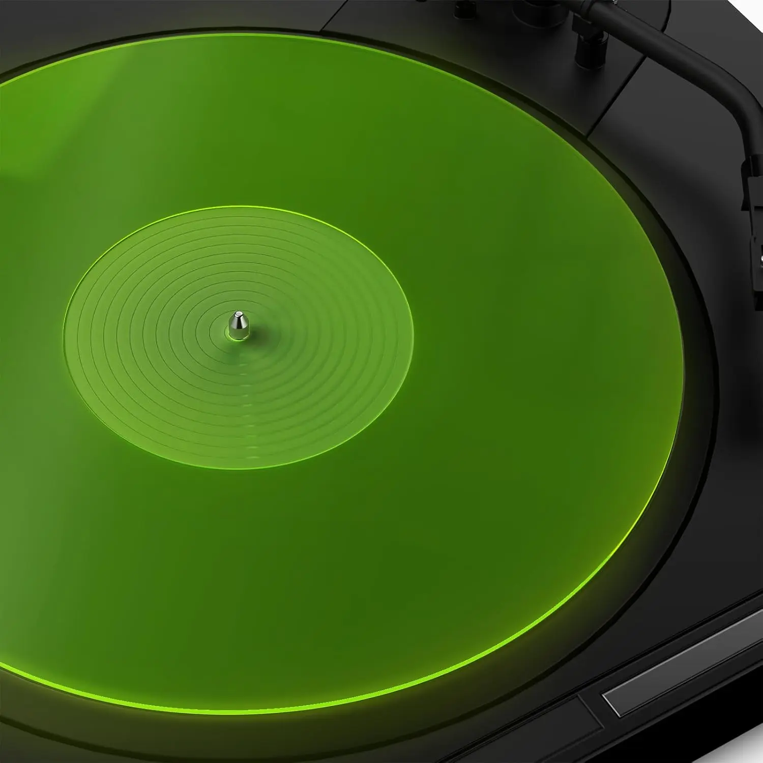Turntable Mat Record Platter Slipmat: Greenlit  Record Player Platter Vinyl Slip Mats for Turntables Antistatic Tighter & Defined Bass, Green