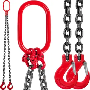 【Summervibes】VEVOR Lifting Chain Sling - 2/5" x 5' Double Leg with Steel Hook - Grade 80
