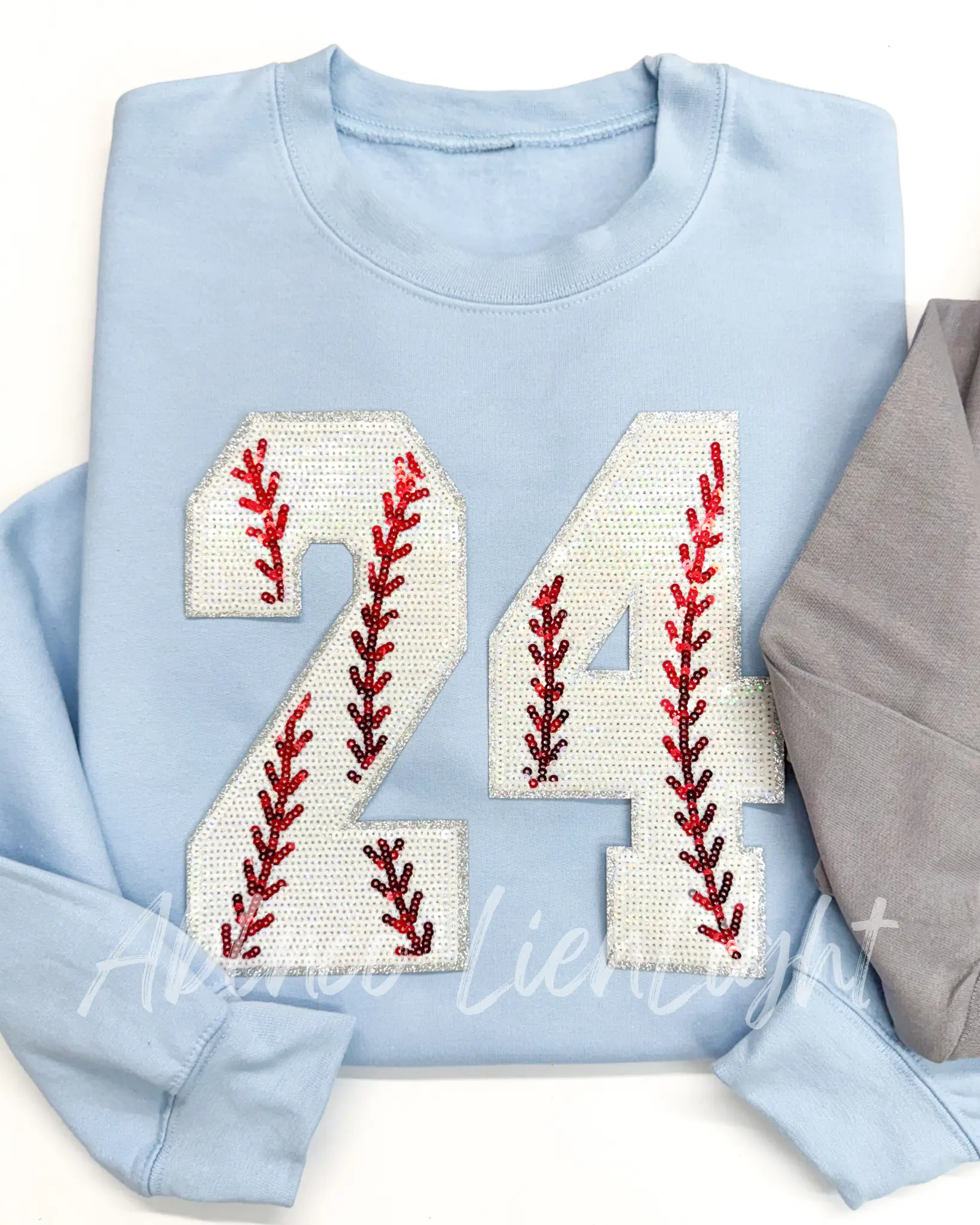 Baseball Number Game Day Sequin Patch Shirt