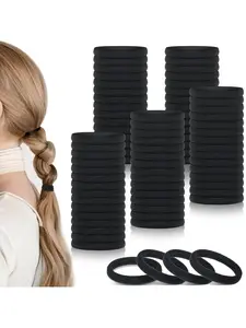 100 Hairbands, Seamless Ponytail Holder Elastic Hair Accessories, Hair Ties, Suitable for Women Girls, 1.5 Inch (3.8 Cm), Bulk Pack
