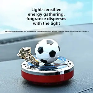 Solar-Powered Rotating Football Dashboard Ornament - Car Aromatherapy Fragrance for Interior Odor Elimination (Home Fragrance Accessory)