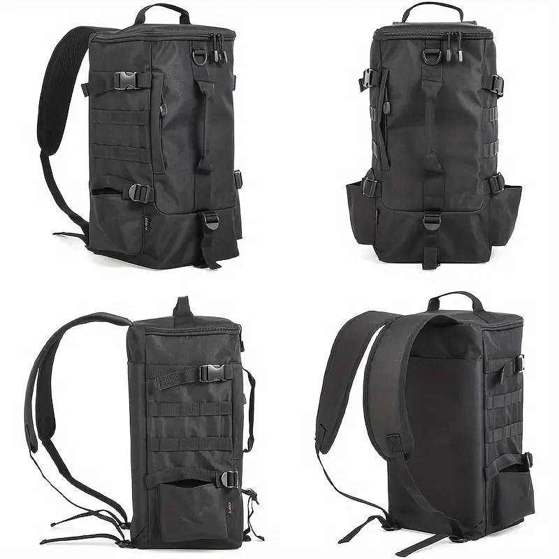 1 Piece 17.3 "X 8.6" X 7 "Black Fishing Backpack with 2 Fishing Rod Holders-4.6 Gallon Large Storage Cabinet for Trout Fishing Equipment, Camping, Hiking and Outdoor Activities, Polyester Fabric, camping Equipment | Modern Backpack | Durable Backpack