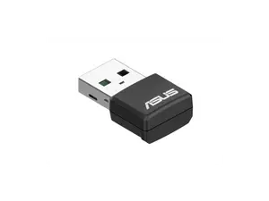 ASUS AX1800 Dual Band WiFi 6 USB Adapter, WiFi 6, 802.11ax, WPA3 Network Security, 5GHz frequency band, Compact size (USB-AX55 Nano)