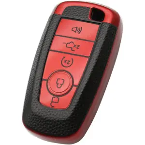 Key Fob Cover Case for Ford Fusion F150 F250 F350 F450 F550 Edge Explorer Escape Mustang Smart Remote Car Accessories(Red)