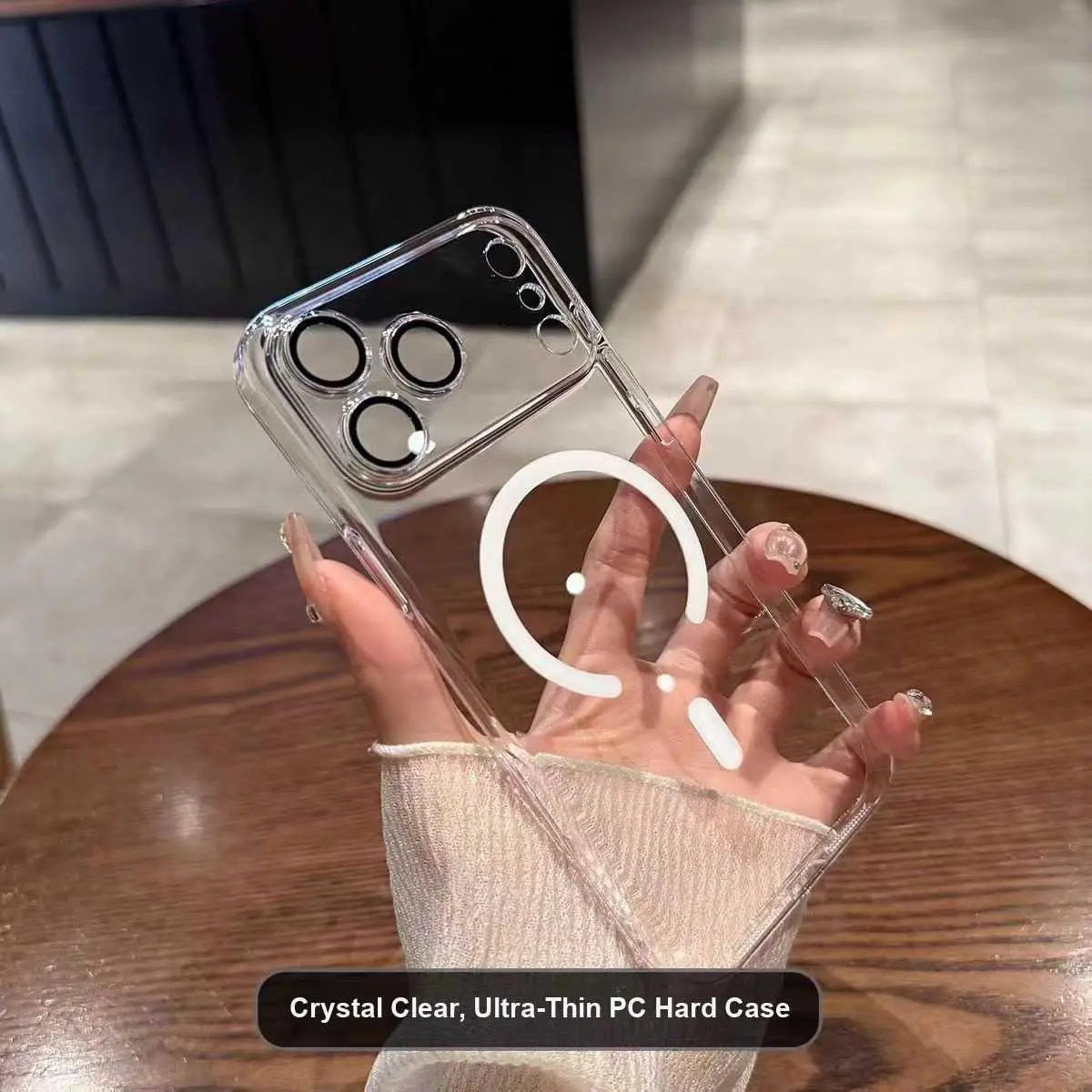 For iPhone 17 Pro Max Phone Case HD with Lens Protector Transparent PC Magnetic For iPhone 16 Drop-Proof For iPhone 15 Hard HNU96