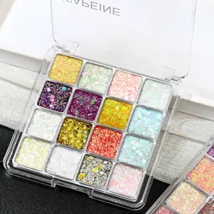 16 Color Shimmer Eyeshadow Palette, Shimmering Eyeshadow Palette, High Pigment Metallic Eye Shadow, Vibrant Makeup for Stunning Look, Daily Use, Parties, Dates
