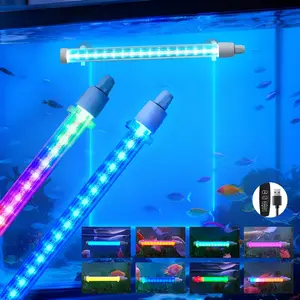 RGB Aquarium Smart Lighting Lamp, Aquarium Led Light, Multiple Light Colors & Modes, Fish Tank Decorative Lights, IP68 Waterproof, Timer Adjustable, USB Control