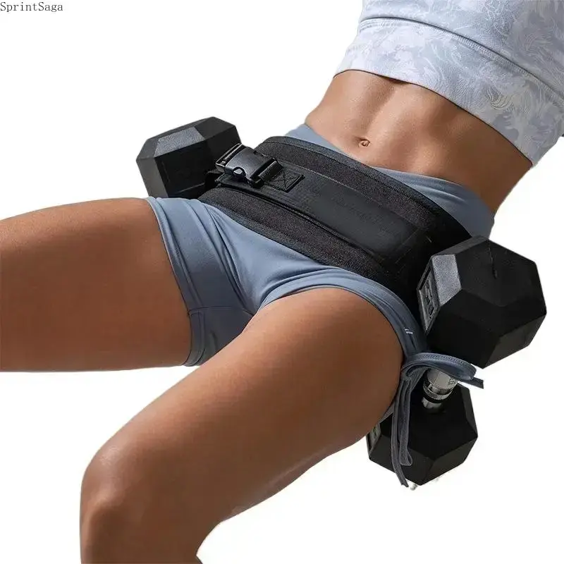 Hip Thrust Belt for Glute Workout, Adjustable Resistance Band Belt with Extra Cushioning, Booty Training Belt for Squats, Lunges, Kettlebell Training, Comfortable Secure Fit for Home Gym Fitness