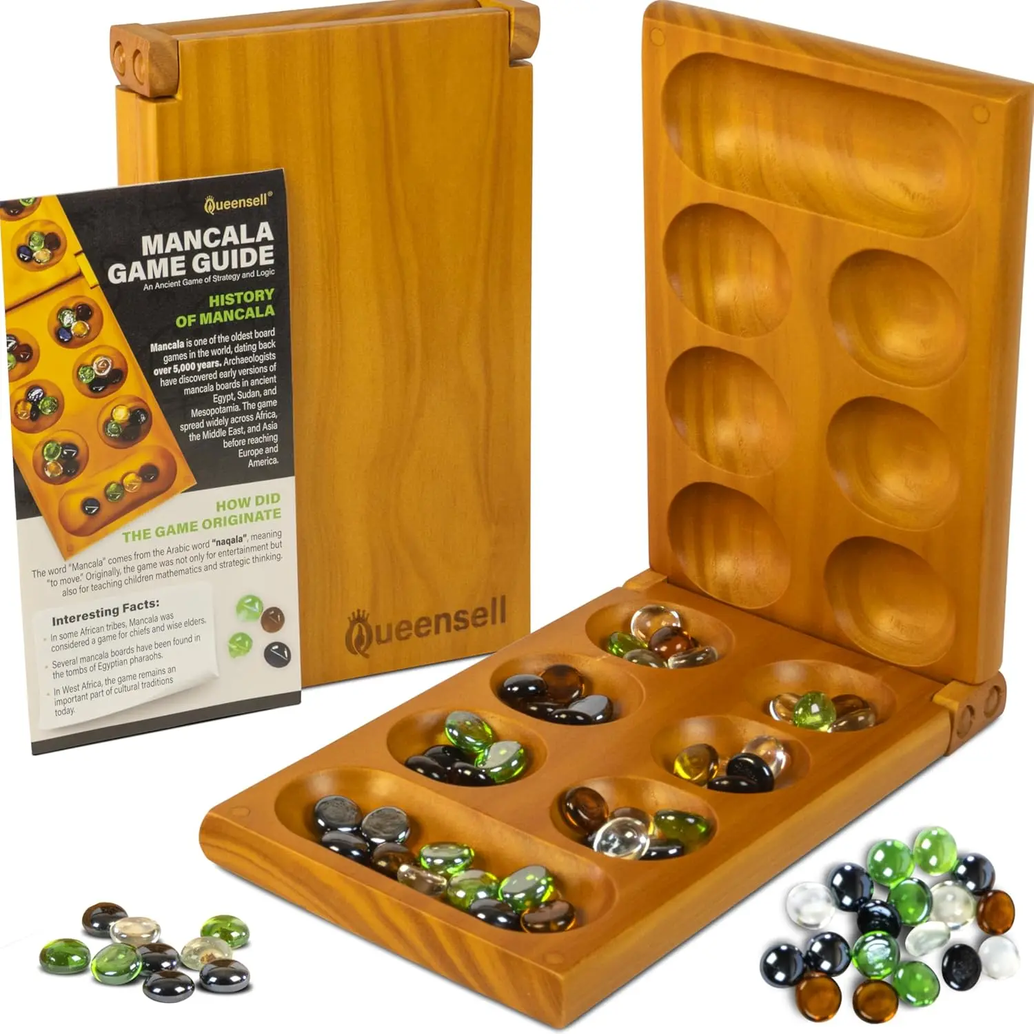 Mancala Board Game with Magnetic Lock