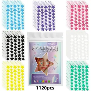 1120pcs, BeautifulStart, Cute Rainbow Star Face Pimple Patches, Waterproof Hypoallergenic, Invisible Skin Care Stickers for Daily & Festival Use