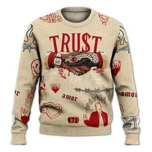 Knitted Sweater To Match Dunk Low Strawberry Waffle, Snake Trust No One