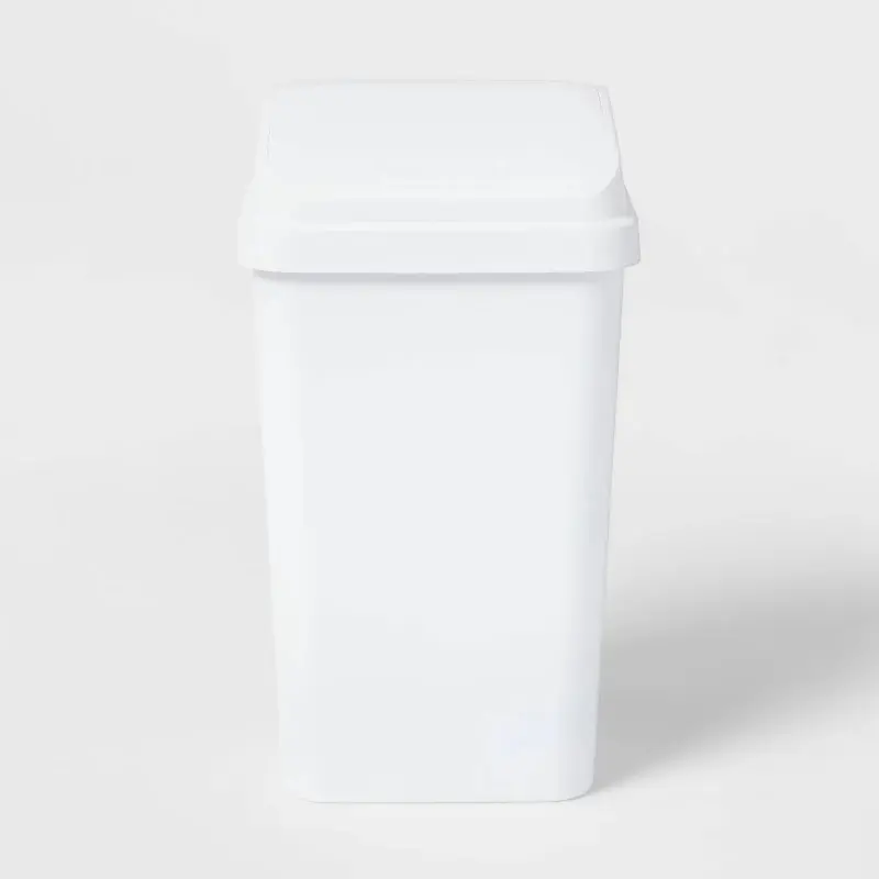 13gal Swing Top Waste Basket White - Brightroom™: Kitchen Trash Can, 13 Gallon Capacity, Textured Plastic, Indoor Use