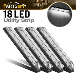 Partsam 4pcs 8" 30Led Utility Strip Light Boat Marine Lights, 8 Inch Slim Line White Light Bar Side Marker for Truck Trailer Camper RV Motorcycle Motorhome Dome Courtesy Light Under Hood Light