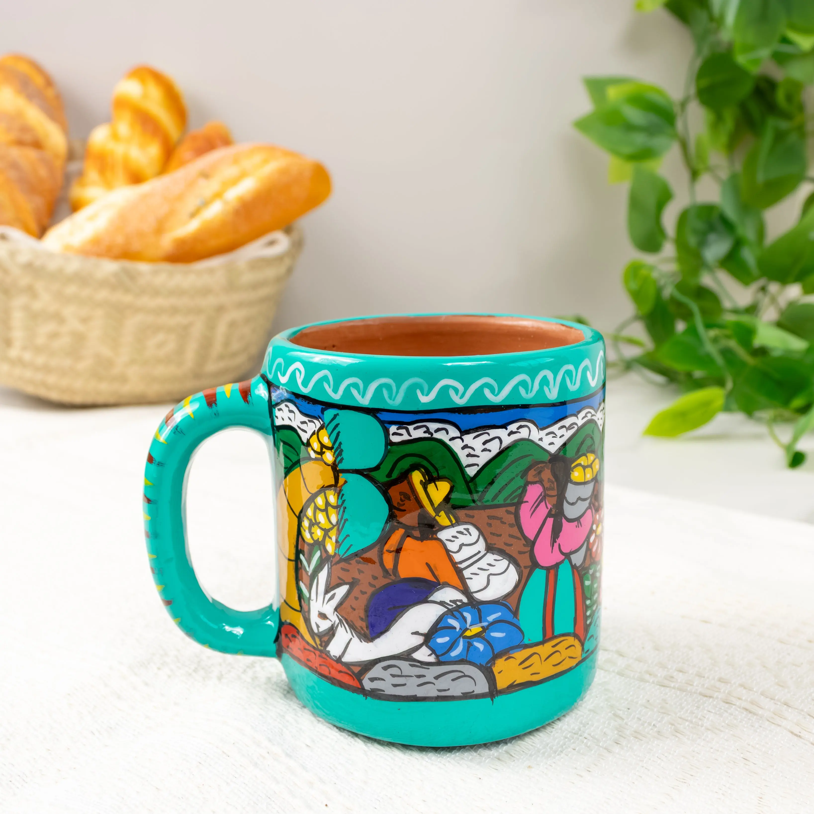 Traditional Handmade Xalitla Ceramic Mug - Reusable, Washable Kitchenware Cup for Daily Beverage Use