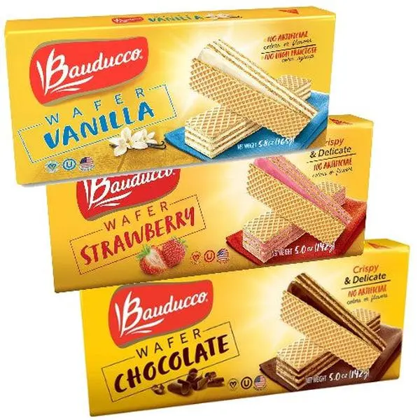 Bauducco Multi-Flavored Wafers Bundle Pack - 3-Count Coffee & Vanilla Paired Sweet Pastry Treat, Care Package for Housewarming, Afternoon Merienda