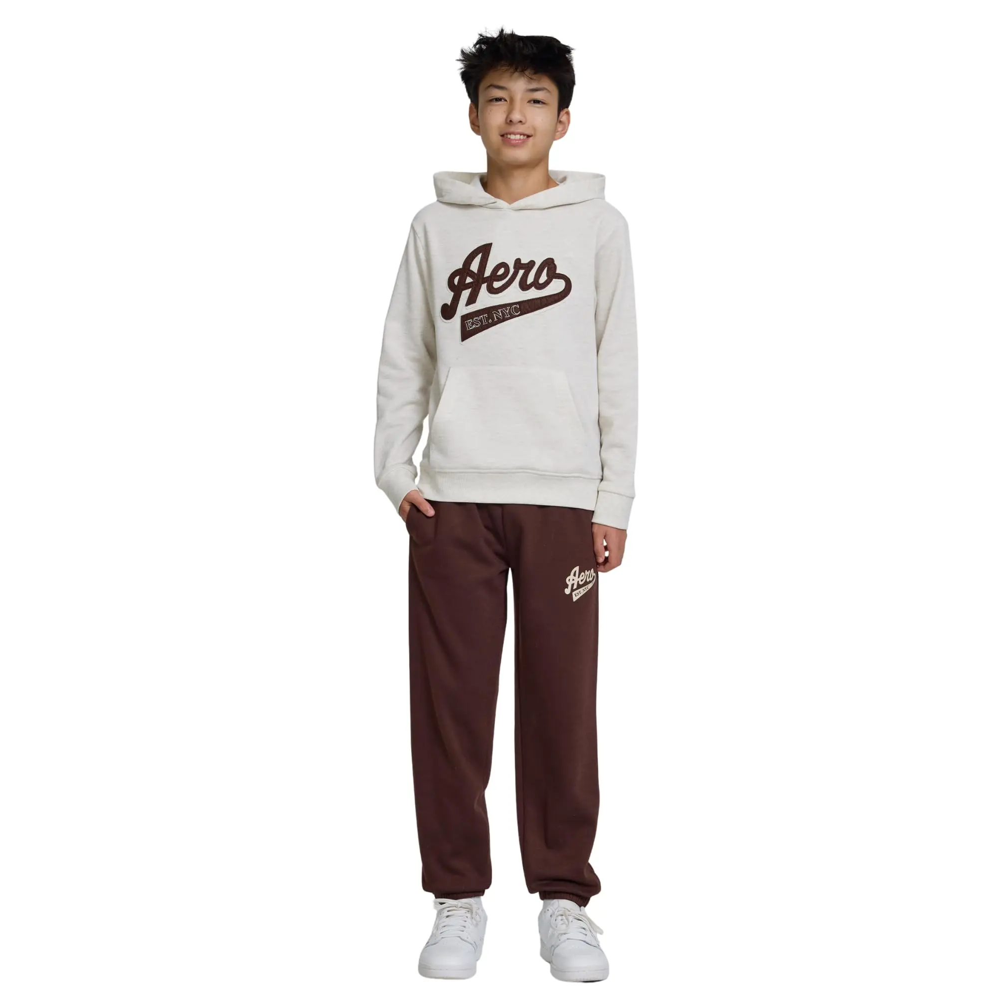 AEROPOSTALE 2pc Hoodie Jogger Contrast Grey/Black